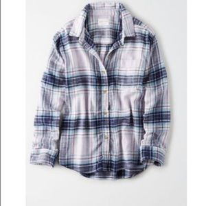 American Eagle NWT xxl lively lilac plaid flannel
